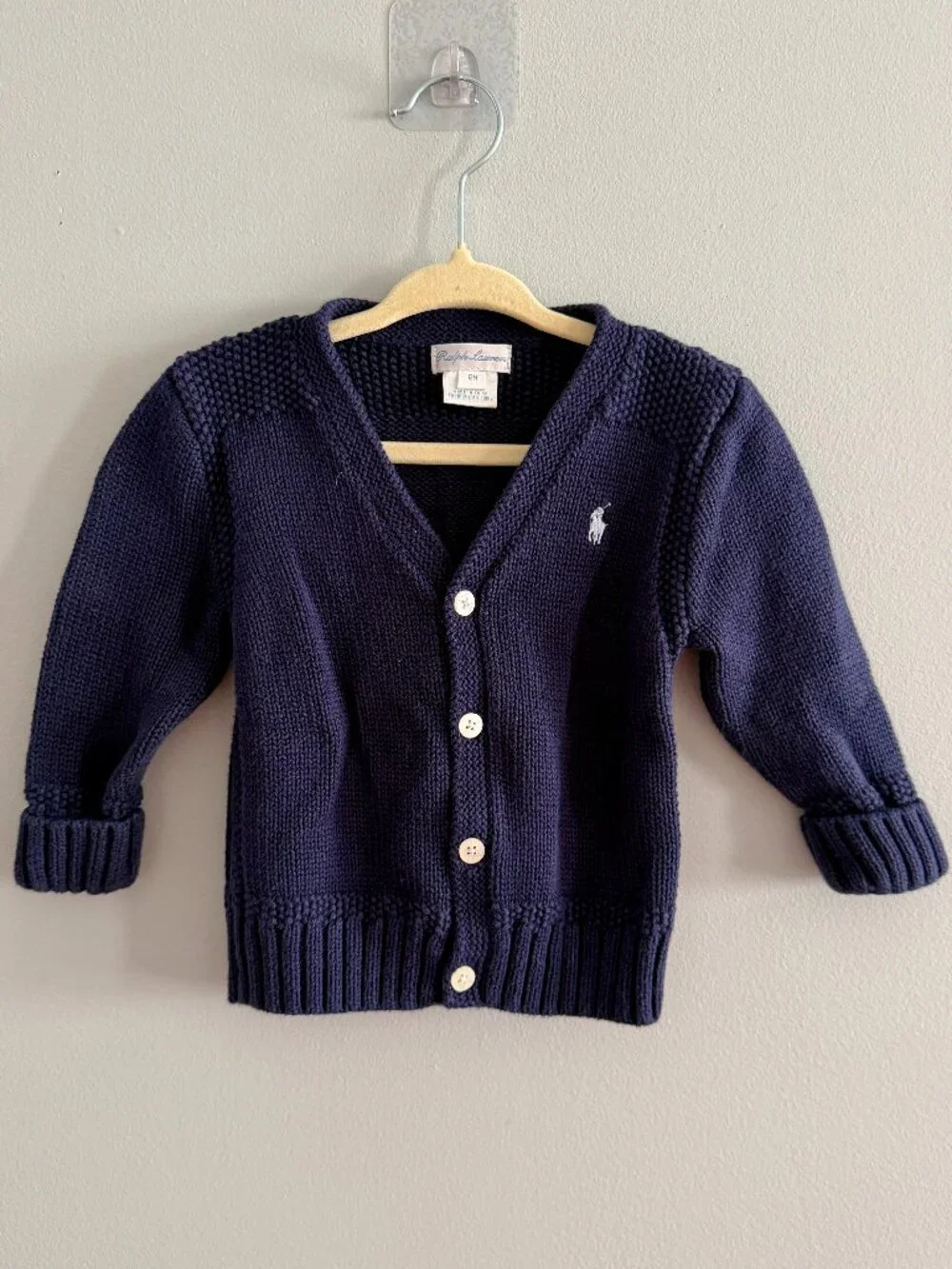 Ralph Lauren Baby Chunky Knit Navy Cardigan 12M